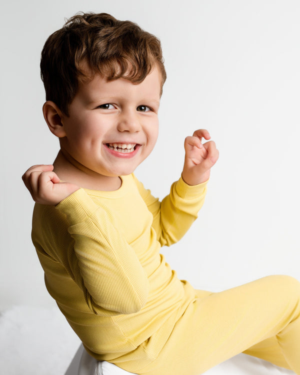 lemon-meringue-yellow-ribbed-long-sleeve-pjs Big Dreams Little Jammie Session Sophia's Style-1